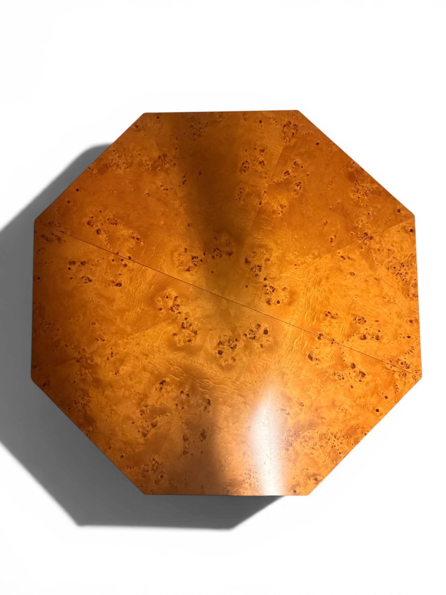 Octagonal Extendable Dining Table By Mario Sabot, Marble And Metal (italy, Ca. 1970)-photo-7