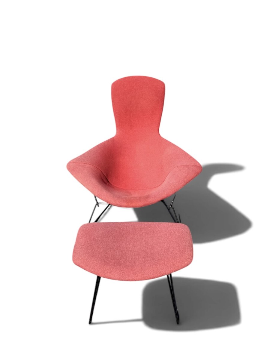 "bird" Armchair And Ottoman Set By Harry Bertoia For Knoll, C. 1960-photo-2