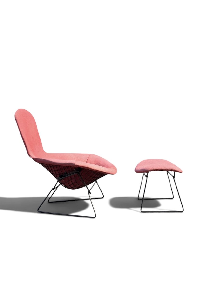 "bird" Armchair And Ottoman Set By Harry Bertoia For Knoll, C. 1960-photo-3