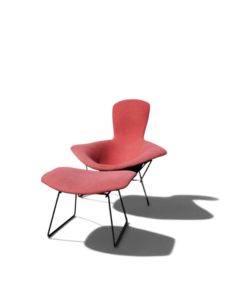 "bird" Armchair And Ottoman Set By Harry Bertoia For Knoll, C. 1960