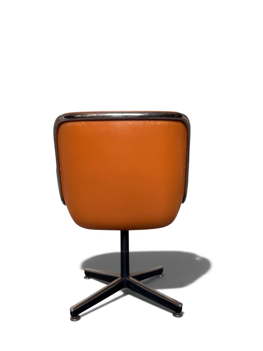 Fauteuil "Executive" par Charles Pollock pour Knoll, Cuir Camel-photo-4