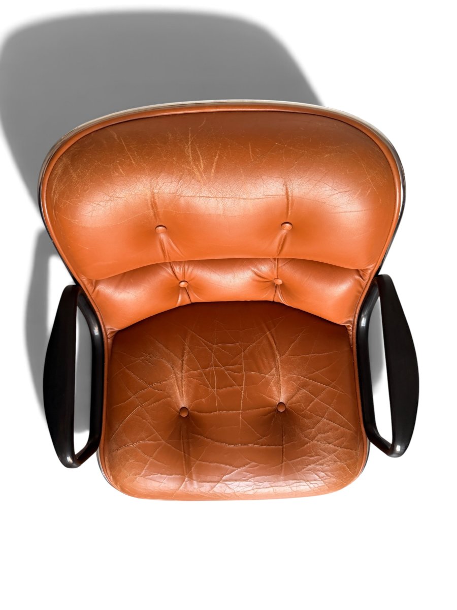 Fauteuil "Executive" par Charles Pollock pour Knoll, Cuir Camel-photo-1