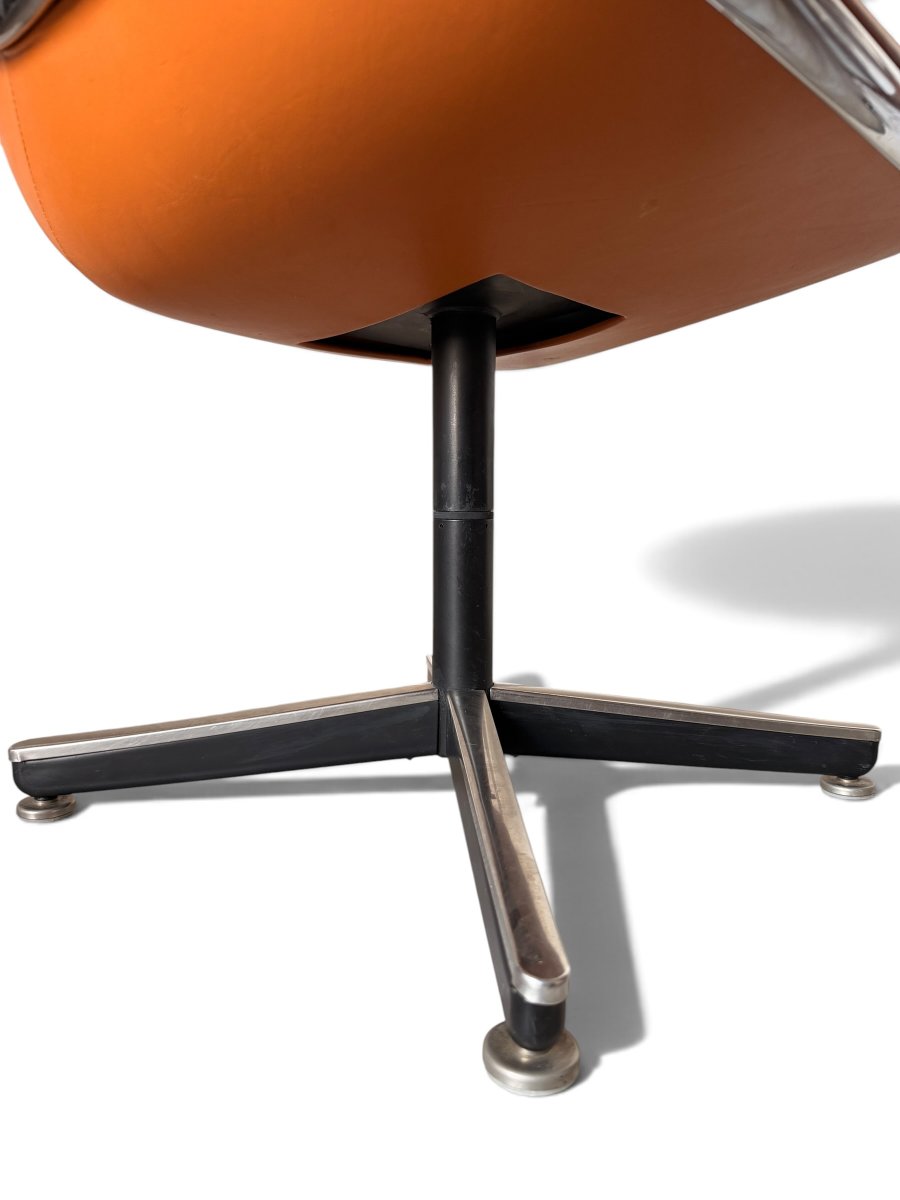 Fauteuil "Executive" par Charles Pollock pour Knoll, Cuir Camel-photo-6