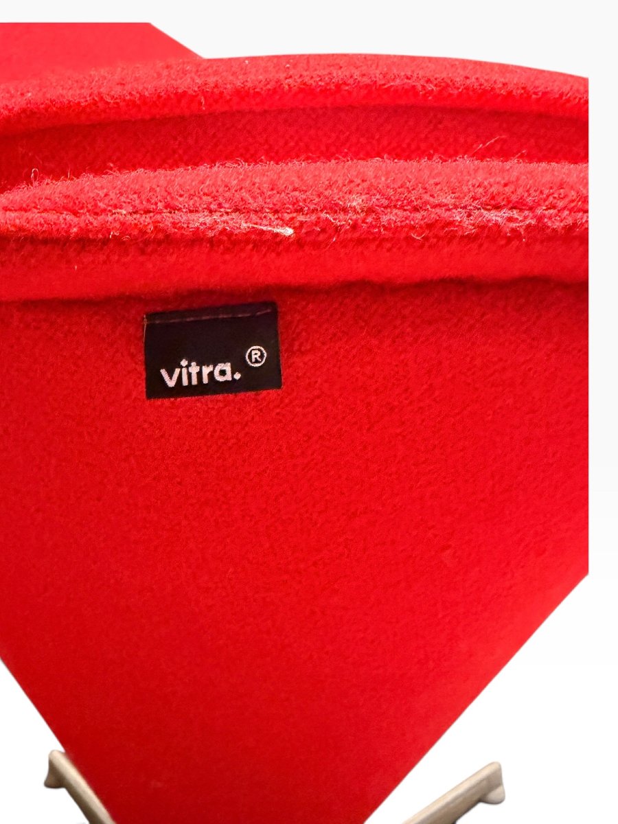 Paire de fauteuils Cone Chair, Verner Panton pour Vitra, tissu rouge-photo-3