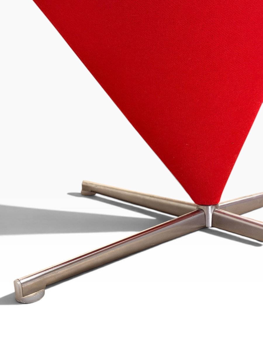 Paire de fauteuils Cone Chair, Verner Panton pour Vitra, tissu rouge-photo-7
