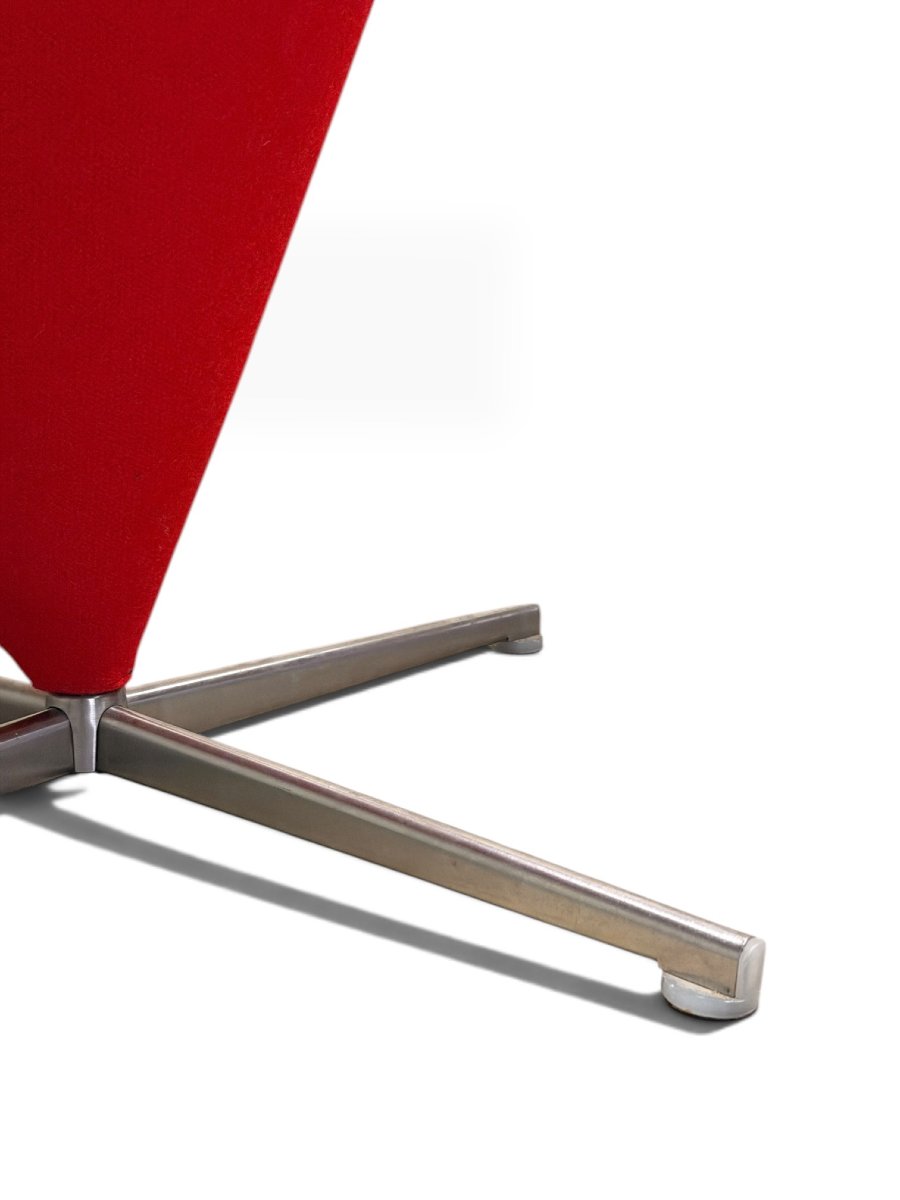 Paire de fauteuils Cone Chair, Verner Panton pour Vitra, tissu rouge-photo-8