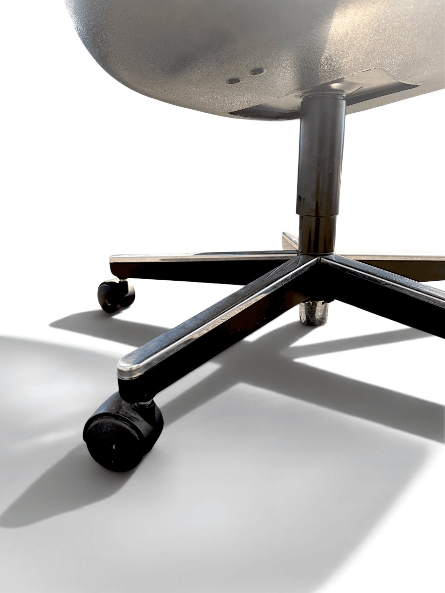 Executive Armchair (without Armrests), Charles Pollock For Knoll, Black Leather-photo-6