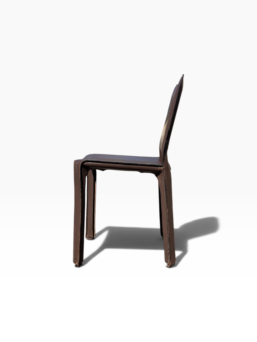 Cab 412 Chair, Designed By Mario Bellini For Cassina, Brown Leather-photo-2