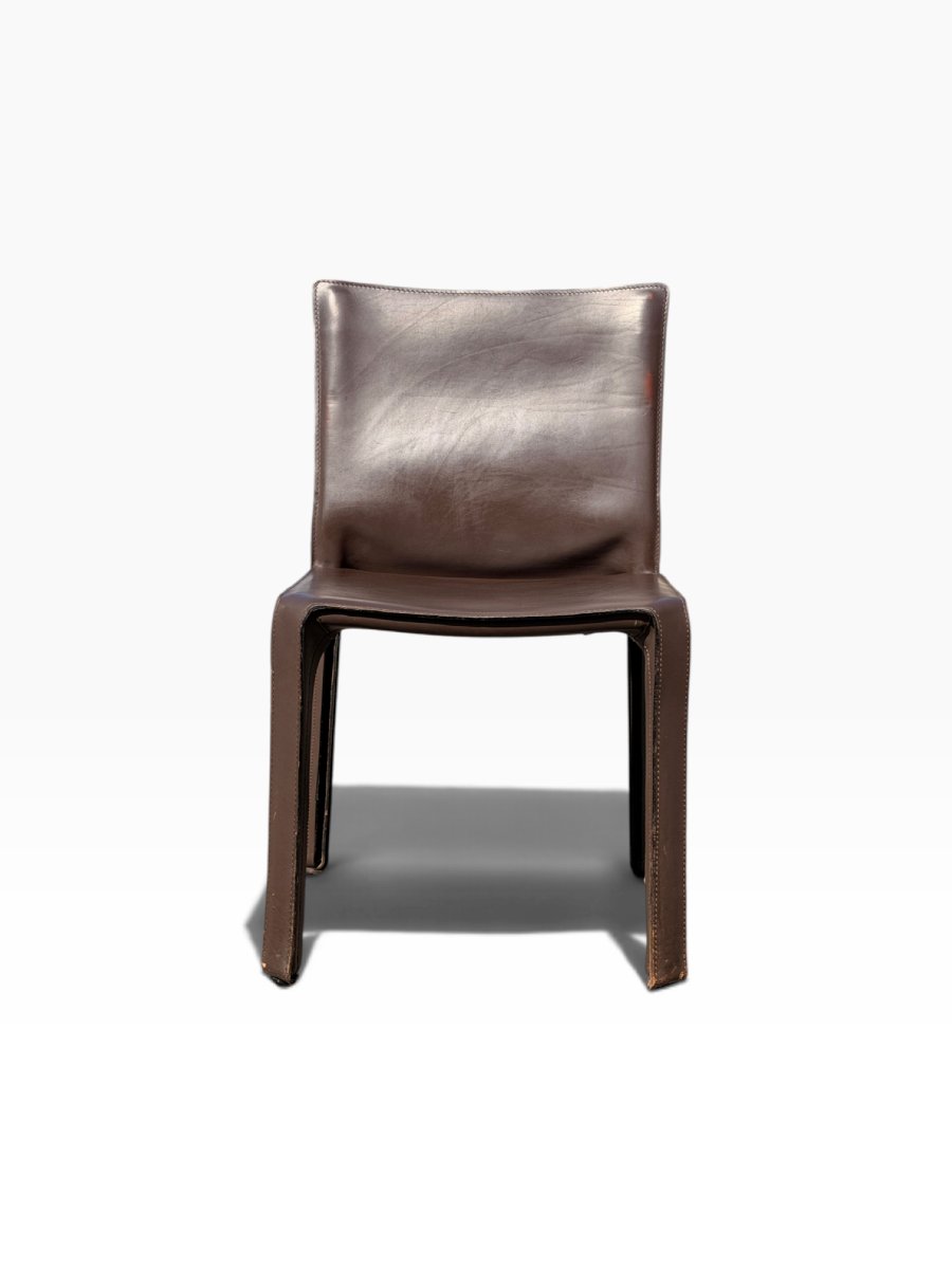 Cab 412 Chair, Designed By Mario Bellini For Cassina, Brown Leather-photo-3