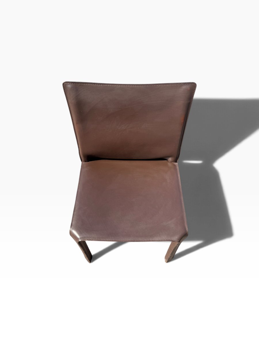 Cab 412 Chair, Designed By Mario Bellini For Cassina, Brown Leather-photo-1