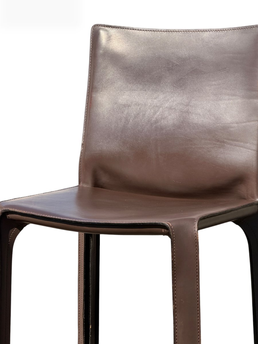 Cab 412 Chair, Designed By Mario Bellini For Cassina, Brown Leather-photo-3