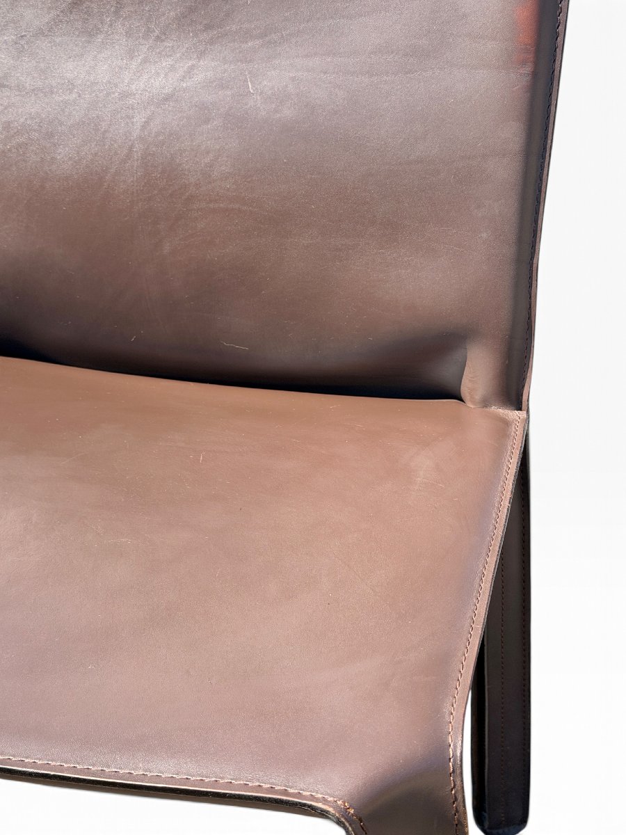 Cab 412 Chair, Designed By Mario Bellini For Cassina, Brown Leather-photo-4