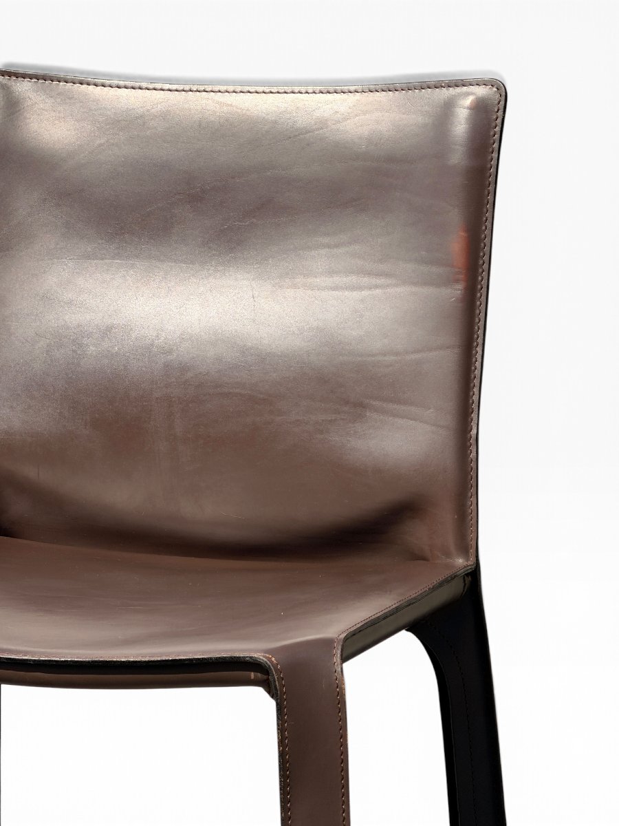 Cab 412 Chair, Designed By Mario Bellini For Cassina, Brown Leather-photo-6