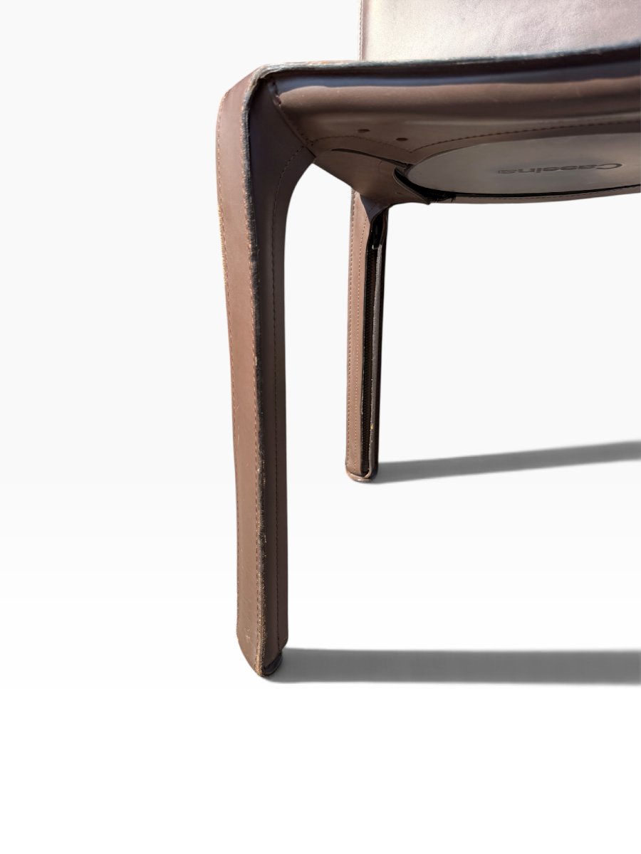 Cab 412 Chair, Designed By Mario Bellini For Cassina, Brown Leather-photo-7