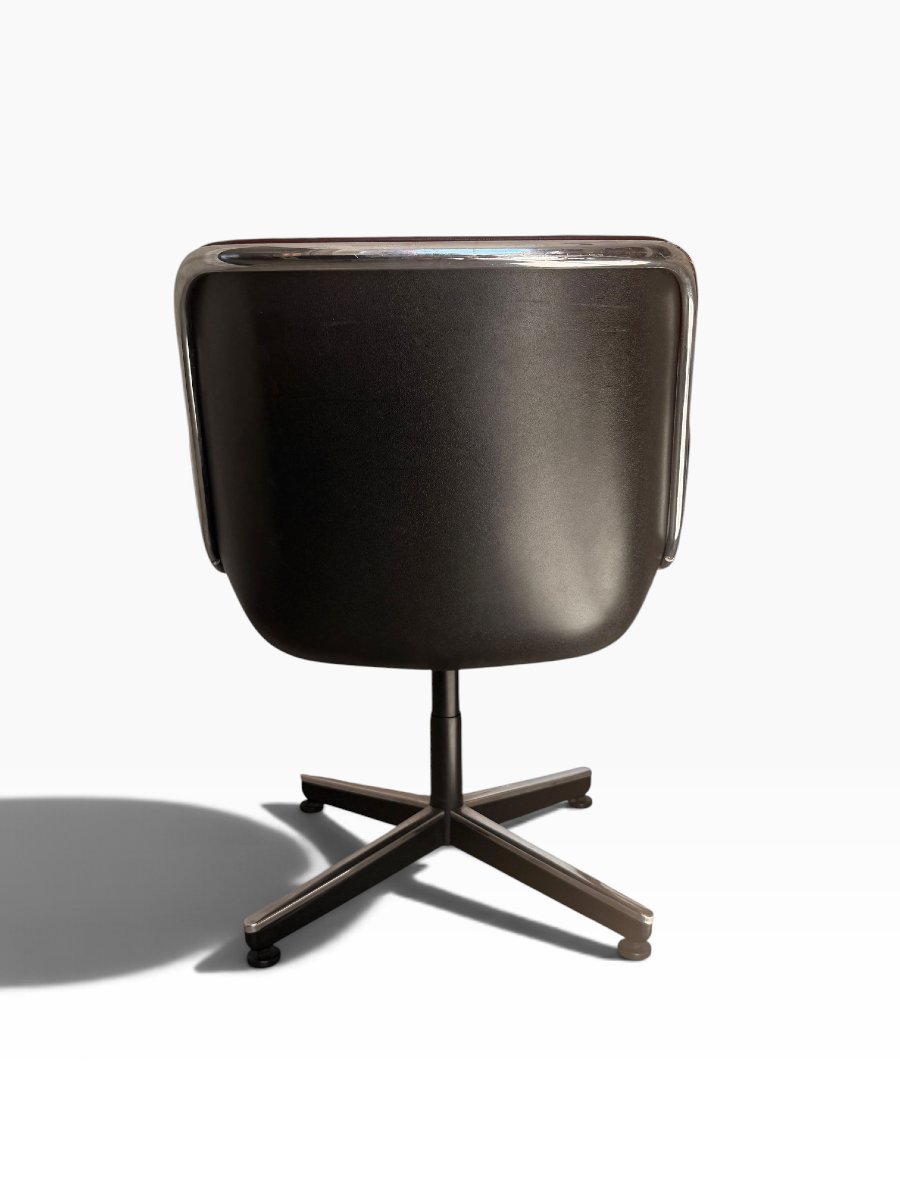 Charles Pollock Executive Armchair For Knoll, Burgundy Leather-photo-4