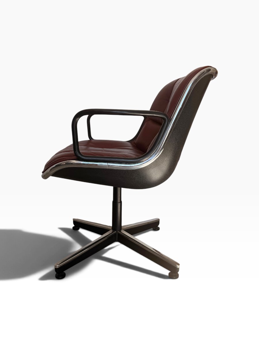 Charles Pollock Executive Armchair For Knoll, Burgundy Leather-photo-1