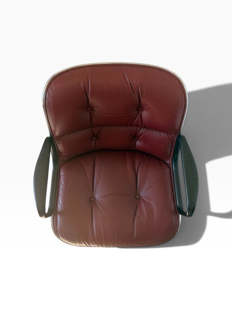 Charles Pollock Executive Armchair For Knoll, Burgundy Leather-photo-2