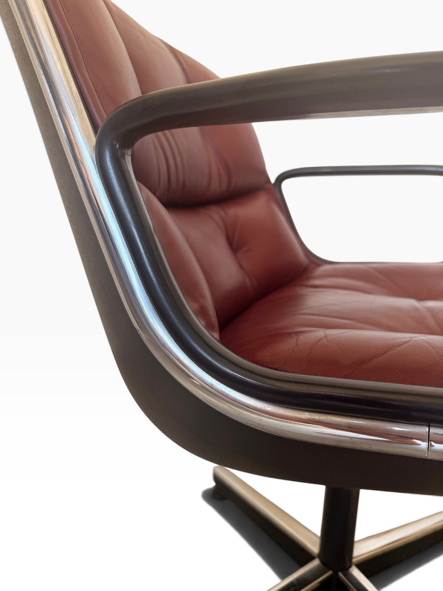 Charles Pollock Executive Armchair For Knoll, Burgundy Leather-photo-5