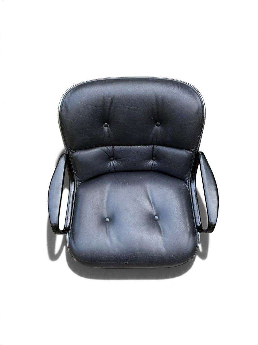 Executive Office Chair By Charles Pollock, Knoll, Black Leather-photo-4