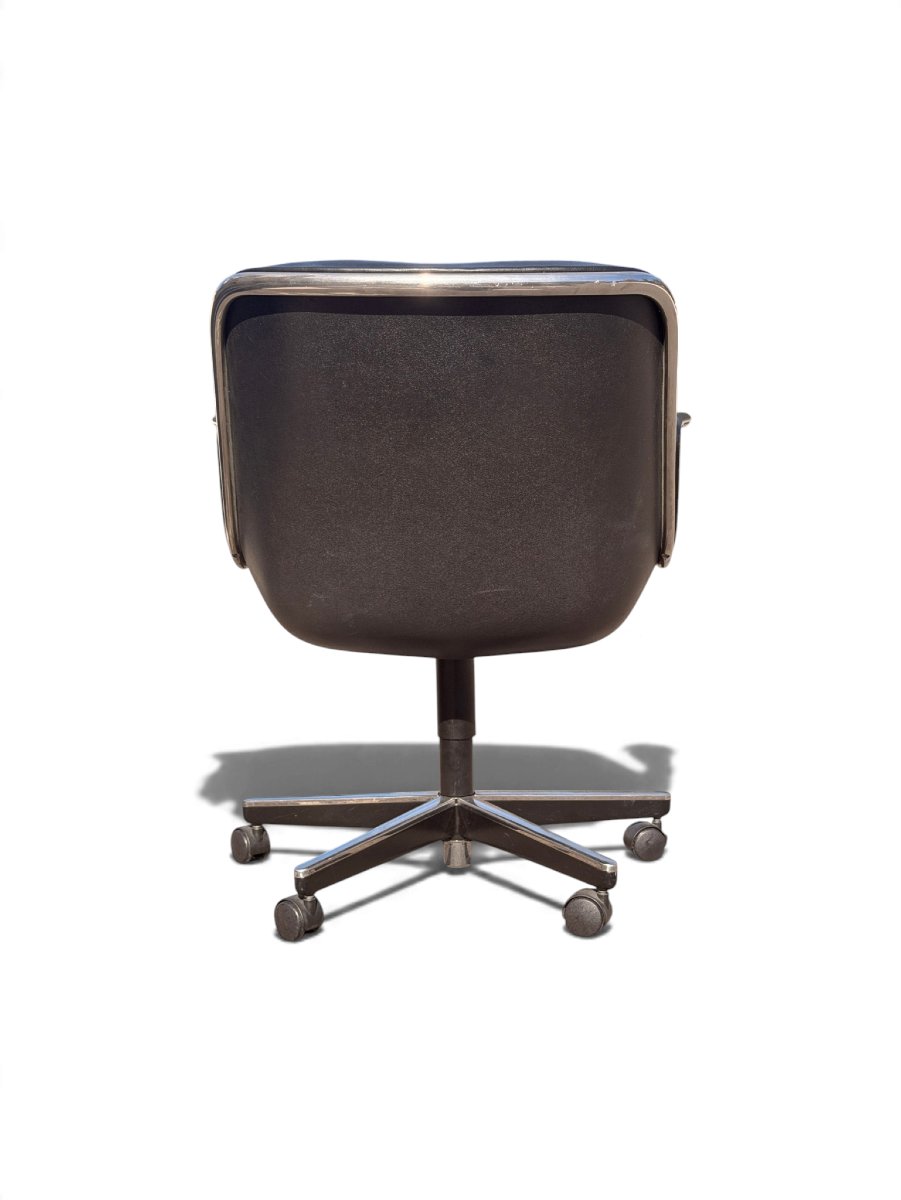 Fauteuil de bureau Executive de Charles Pollock pour Knoll, cuir noir-photo-4