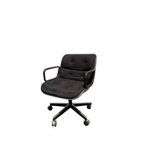 Fauteuil de Bureau "Executive" par Charles Pollock pour Knoll, Édition Historique (Tissu Gris)