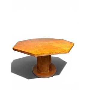 Octagonal Extendable Dining Table By Mario Sabot, Marble And Metal (italy, Ca. 1970)