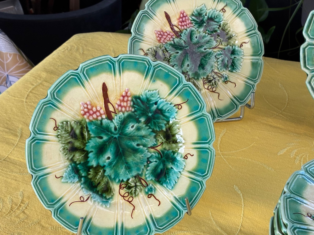 Service à dessert  feuilles de vigne-photo-2