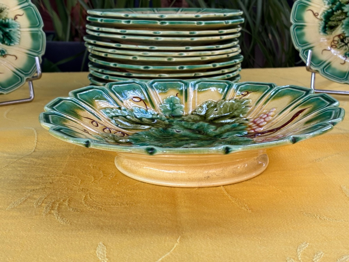 Service à dessert  feuilles de vigne-photo-4