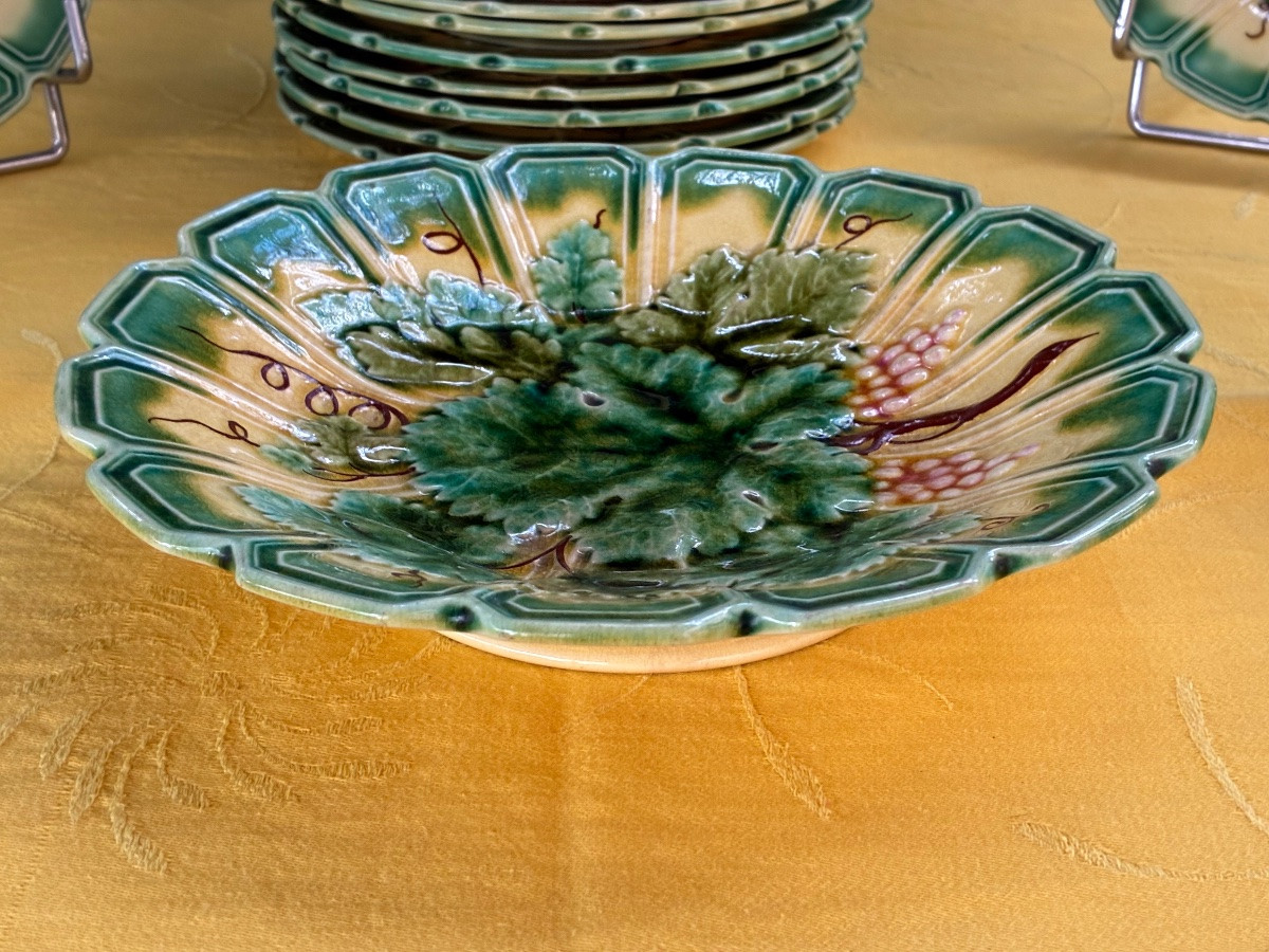 Service à dessert  feuilles de vigne-photo-7