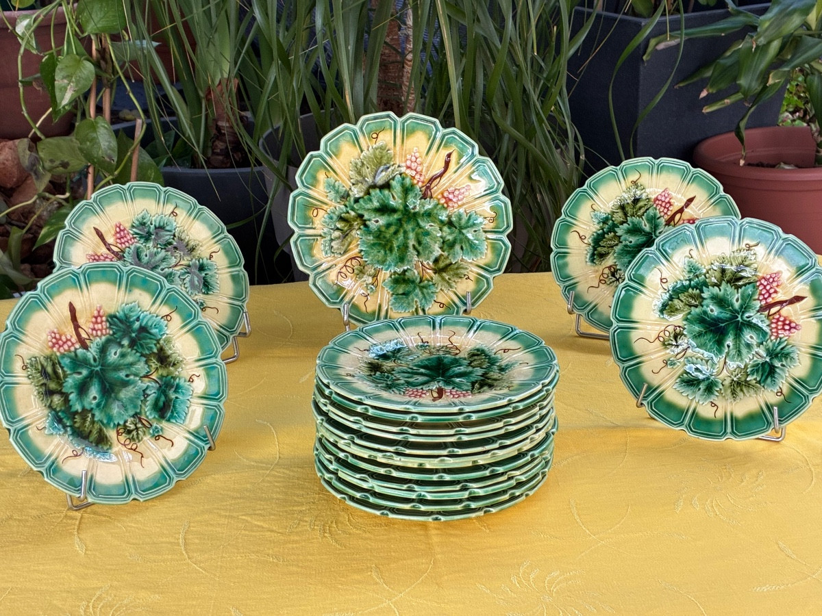 Service à dessert  feuilles de vigne