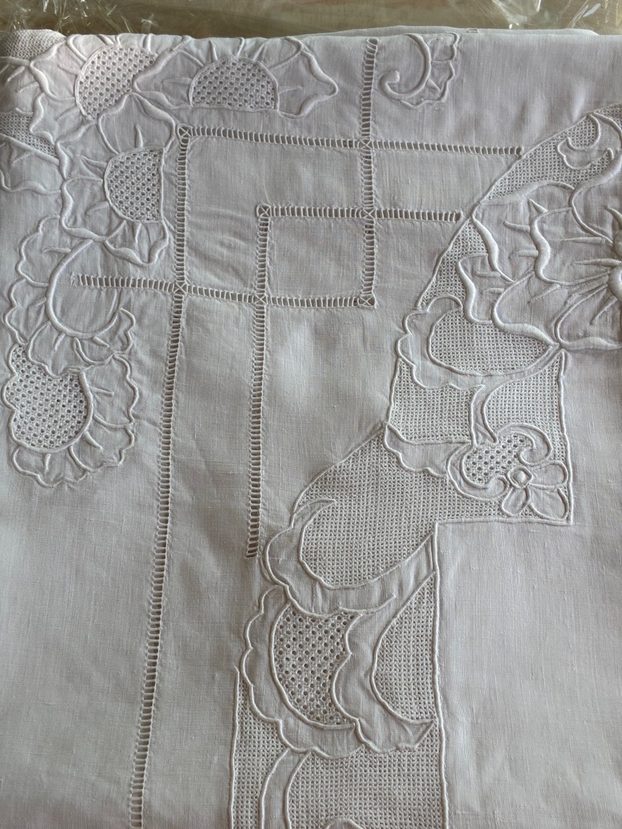 Nappe et serviettes brodées main -photo-8