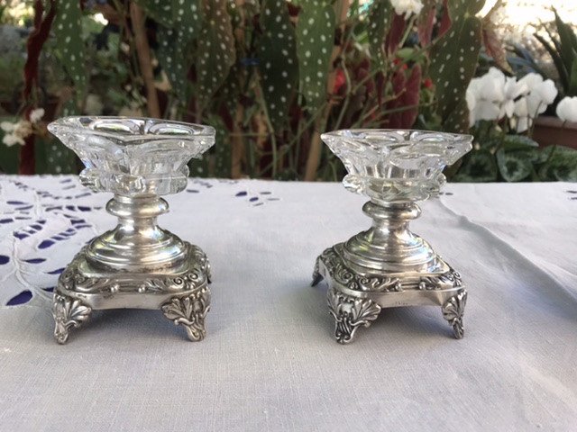 Salerons  Cristal Et Argent 