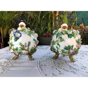 Pair Of Ball Vases