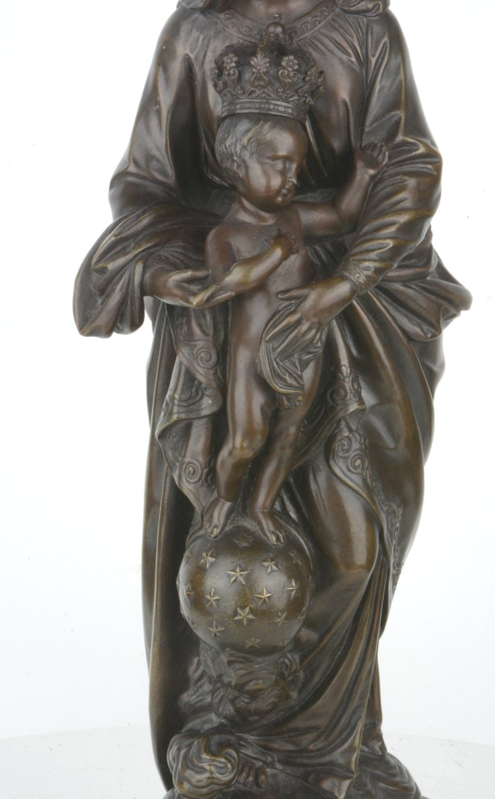 Crowned Madonna With Child - Jean Norest 1822–1870 Virgin-photo-3