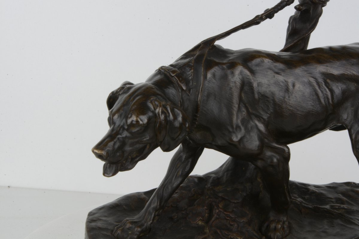 Chien limier à l'attache - Pierre-Jules MENE 1810-1879 Barbedienne-photo-2