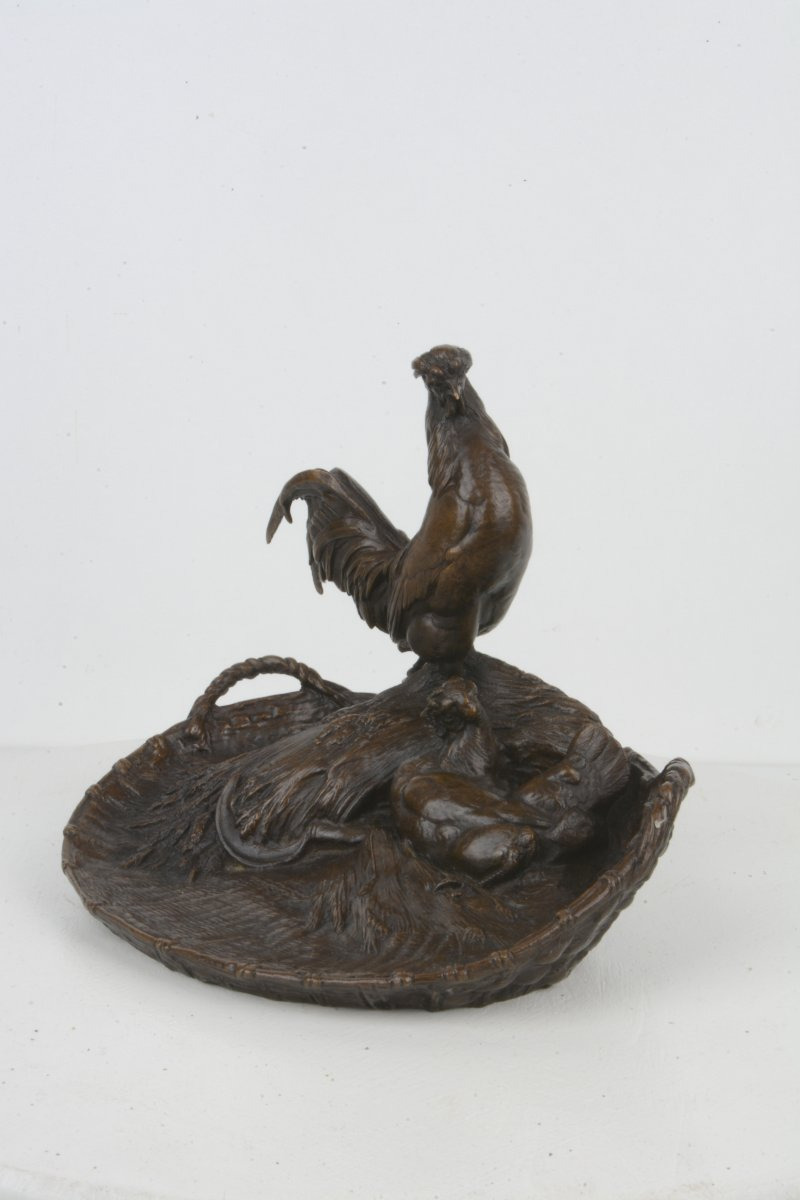 Coq et Poule - Vide poche - Auguste CAIN 1821-1894 Caïn-photo-2