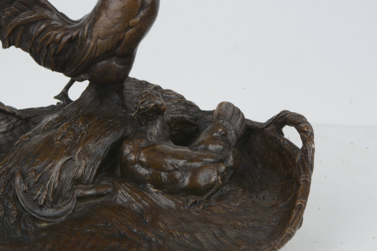 Coq et Poule - Vide poche - Auguste CAIN 1821-1894 Caïn-photo-4