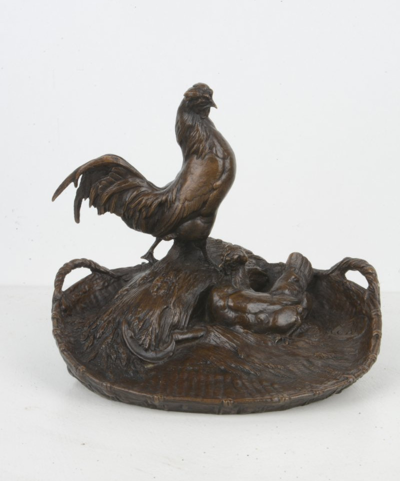 Coq et Poule - Vide poche - Auguste CAIN 1821-1894 Caïn