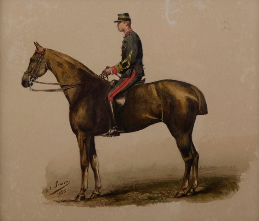 Officier d'artillerie à cheval - H de Somer (fin XIX ème siècle)-photo-2