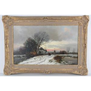 Landscape Under The Snow - Ferdinand De Prins 1859-1908