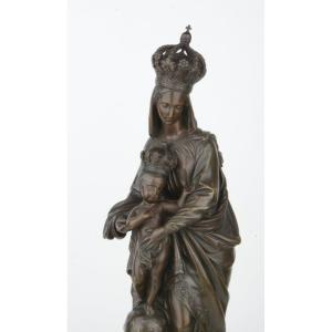Madone couronnée à l'Enfant - Jean NOREST 1822 - 1870 Vierge