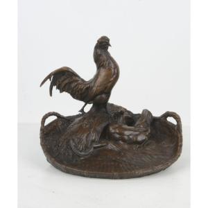 Coq et Poule - Vide poche - Auguste CAIN 1821-1894 Caïn