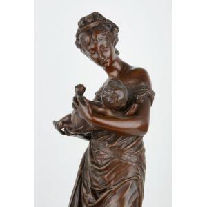 Young Mother - Adrien-etienne Gaudez 1845-1902