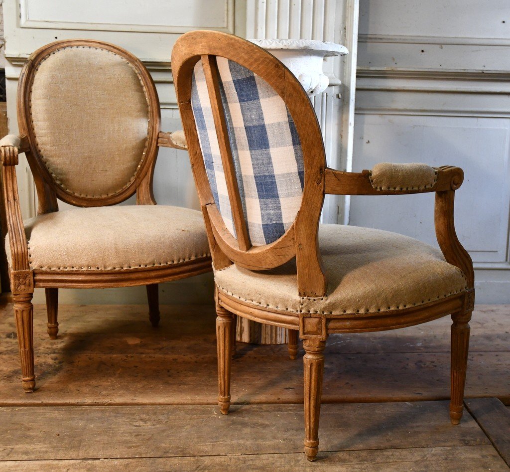 Pair Of Louis XVI Armchairs, 18th-photo-3