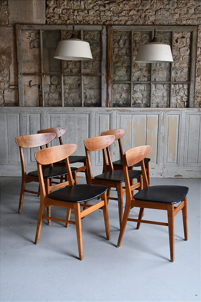 Série de 6 chaises scandinave