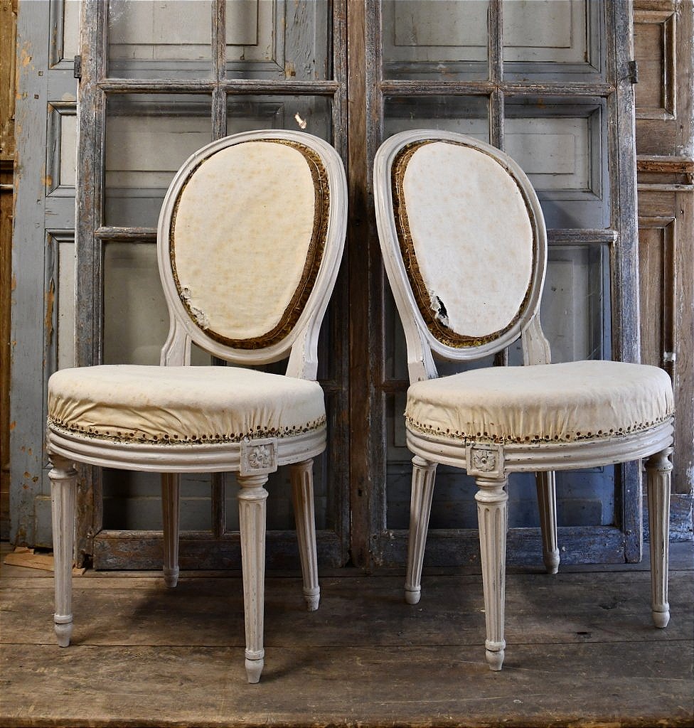 Paire de chaises Louis XVI-photo-2