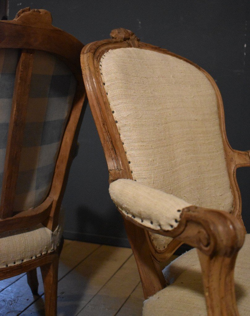 Paire De Fauteuils Louis XV , 18eme-photo-3