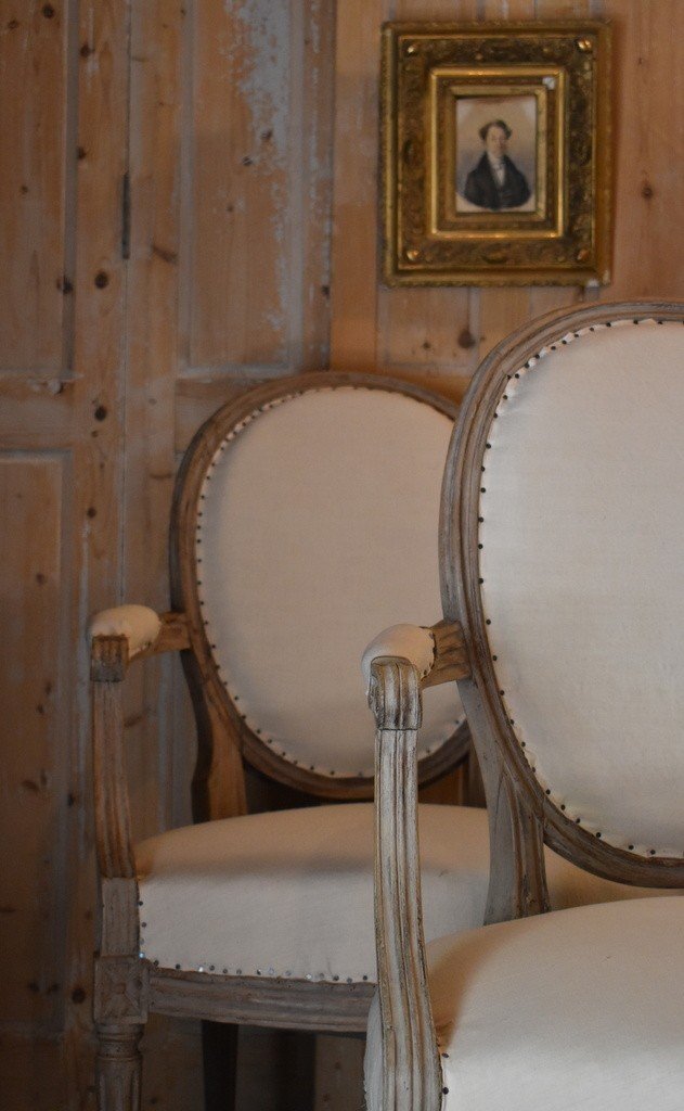 Paire De Fauteuils Louis XVI , 18eme-photo-2