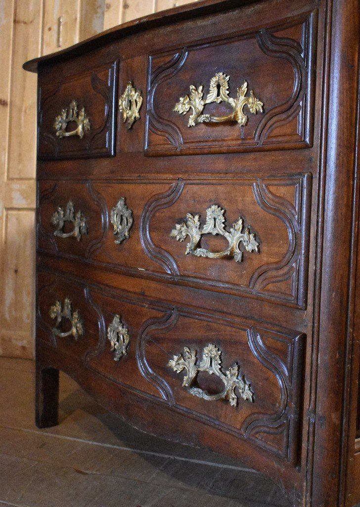Commode Galbée en noyer-photo-3