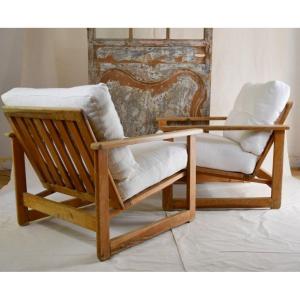 Paire De Fauteuils Design